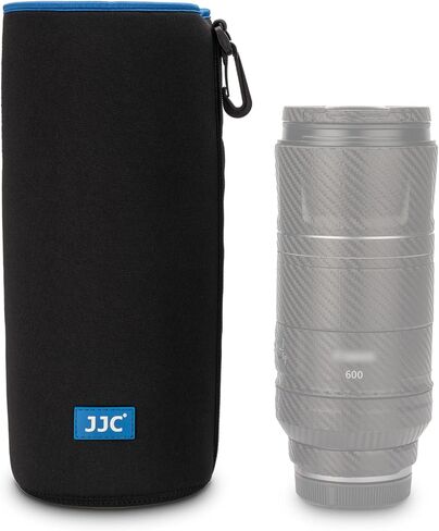 JJC Neoprene Camera Lens Pouch Case, Drawstring Bag for Lens up to 3.3x5.1" | Water-Resistant, Soft Padded, with Carabiner, Compatible with Canon RF 85mm, EF-S 18-135mm, Sony E 18-105mm, E 55-210mm in Saudi Arabia