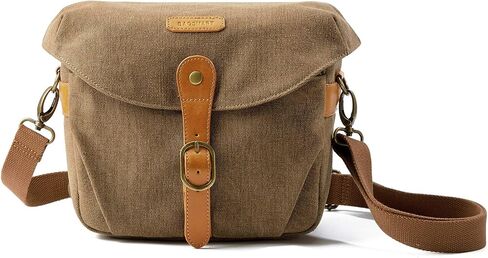 BAGSMART Canvas Crossbody Camera Bag with Rain Cover for Women Men, Black | SLR DSLR Camera Case, Compact Camera Shoulder Bag in Saudi Arabia