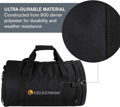Celestron 94026 Telescope Bag for 8" Schmidt Cassegrain and EdgeHD Optical Tubes – Water-Resistant and Durable Carry Case with Protective Walls, Accessory Pocket and Padded Strap, Black in Saudi Arabia