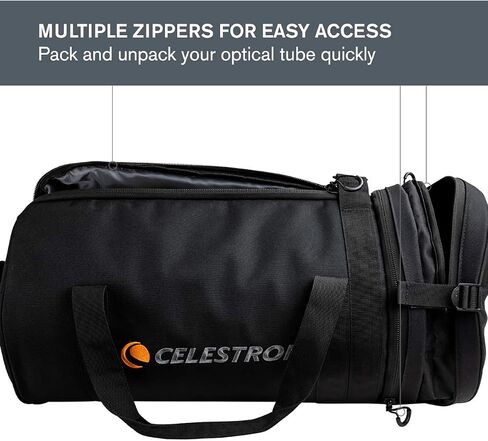 Celestron 94026 Telescope Bag for 8" Schmidt Cassegrain and EdgeHD Optical Tubes – Water-Resistant and Durable Carry Case with Protective Walls, Accessory Pocket and Padded Strap, Black in Saudi Arabia