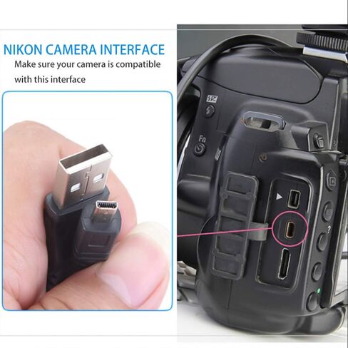 Replacement UC-E6 UC-E23 UC-E17 USB Cable Photo Transfer Cord Compatible with Nikon Digital Camera SLR DSLR D3200 D3300 D750 D5300 D7200 Coolpix L340 L32 A10 P520 P510 P500 S9200 S6300 More (3.3FT) in Saudi Arabia
