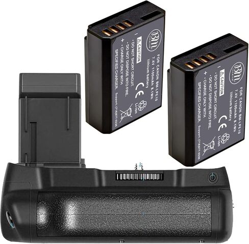 BM Premium Battery Grip Kit for Canon EOS Rebel T3, T5, T6, 1100D, 1200D, 1300D Digital Camera - Includes Qty 2 LP-10 Batteries + 1100DN Battery Grip Replacement in Saudi Arabia
