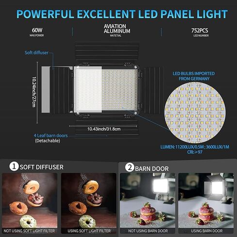 GVM RGB LED Video Light with Bluetooth Control, 880RS 60W Photography Lighting kit Dimmable LED Panel with LCD Screen, 3 Packs Studio Light for YouTube, Streaming, Gaming, 8 Applicable Scenes, CRI97 in Kuwait