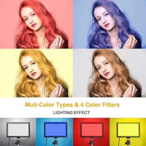 3 Packs 70 LED Video Light with Adjustable Tripod Stand/Color Filters, Obeamiu 5600K USB Studio Lighting Kit for Tablet/Low Angle Shooting, Collection Portrait YouTube Photography in Saudi Arabia