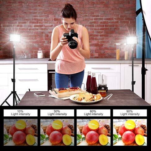 3 Packs 70 LED Video Light with Adjustable Tripod Stand/Color Filters, Obeamiu 5600K USB Studio Lighting Kit for Tablet/Low Angle Shooting, Collection Portrait YouTube Photography in Saudi Arabia