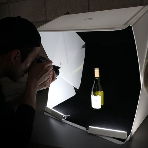 Foldio3 + Front Fill Lights | 25" Photo Light Box for Photography |65W Pro Lightbox with Front Fill Lighting (Halo Bar)|Dimmable Triple LED, Ani-Reflective Black Backdrop, Photo Studio By ORANGEMONKIE in Saudi Arabia