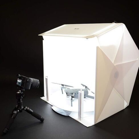Foldio3 + Front Fill Lights | 25" Photo Light Box for Photography |65W Pro Lightbox with Front Fill Lighting (Halo Bar)|Dimmable Triple LED, Ani-Reflective Black Backdrop, Photo Studio By ORANGEMONKIE in Saudi Arabia