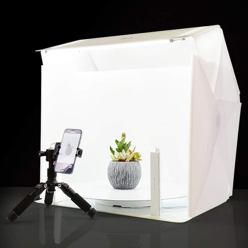 Foldio3 + Front Fill Lights | 25" Photo Light Box for Photography |65W Pro Lightbox with Front Fill Lighting (Halo Bar)|Dimmable Triple LED, Ani-Reflective Black Backdrop, Photo Studio By ORANGEMONKIE in Saudi Arabia