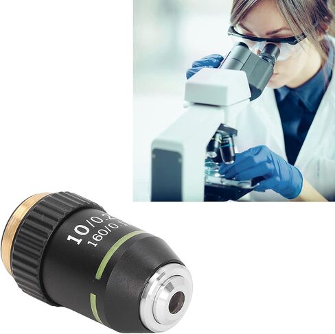 Achromatic Objective Lens 10X High Power Microscope Lens 20.2mm Interface Standard RMS Microscope Eyepiece Replacement in Kuwait