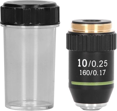 Achromatic Objective Lens 10X High Power Microscope Lens 20.2mm Interface Standard RMS Microscope Eyepiece Replacement in Kuwait