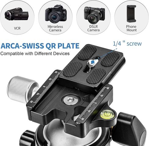Ball Head Mount, CAVIX 36mm Ball Head Camera Tripod Head with 1/4“ Arca Swiss Quick Release Plate for Tripod, Monopod, DSLR, Camera,Load 33lb/15kg in Saudi Arabia