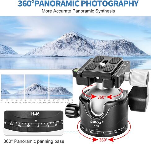 Ball Head Mount, CAVIX 36mm Ball Head Camera Tripod Head with 1/4“ Arca Swiss Quick Release Plate for Tripod, Monopod, DSLR, Camera,Load 33lb/15kg in Saudi Arabia