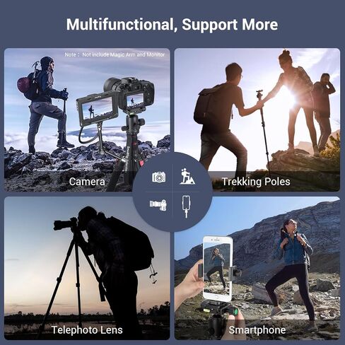 SmallRig 71" Camera Tripod, Foldable Aluminum Tripod & Monopod, 360°Ball Head Detachable, Payload 33lb, Adjustable Height from 16" to 71" for Camera, Phone-3935 in Saudi Arabia