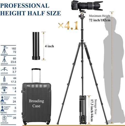 78" Porfessional Tripod for Camera & Phone, Victiv Aluminum Tripod Monopod | Heavy Duty Tripod for DSLR, Spotting Scope,Telescope, Binoculars, Compact Camera Stand for Photography Video Recording Travel in Saudi Arabia