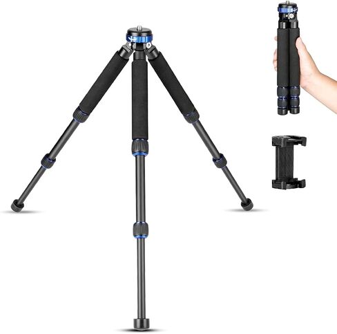 Koolehaoda Camera Mini Tripod, Lightweight Aluminum with 1/4" & 3/8" Screw | Desktop Tabletop Tripod Stand for DSLR Camera, Video Recorder, Cell Phone, Compact Portable Aluminum Alloy Design in Saudi Arabia