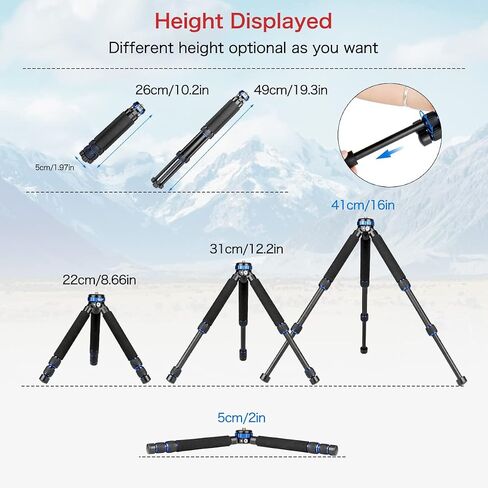 Koolehaoda Camera Mini Tripod, Lightweight Aluminum with 1/4" & 3/8" Screw | Desktop Tabletop Tripod Stand for DSLR Camera, Video Recorder, Cell Phone, Compact Portable Aluminum Alloy Design in Saudi Arabia