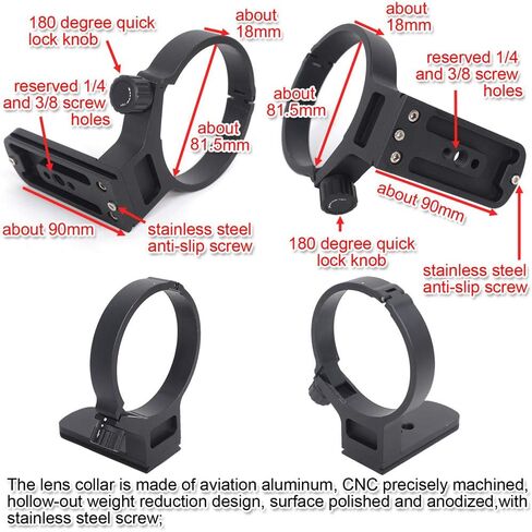 iShoot Lens Tripod Mount Ring for Tamron 100-400mm f/4.5-6.3 Di VC USD (A035), CNC Machined Lens Collar Support Bracket Holder, Bottom is ARCA-Swiss Fit Quick Release Plate for Tripod Ball Head in Saudi Arabia