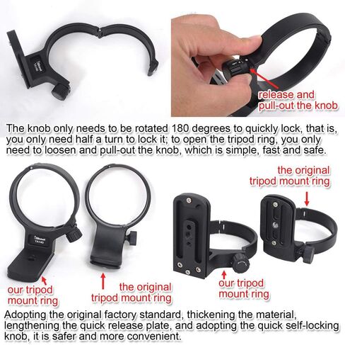 iShoot Lens Tripod Mount Ring for Tamron 100-400mm f/4.5-6.3 Di VC USD (A035), CNC Machined Lens Collar Support Bracket Holder, Bottom is ARCA-Swiss Fit Quick Release Plate for Tripod Ball Head in Saudi Arabia