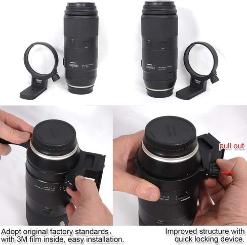 iShoot Lens Tripod Mount Ring for Tamron 100-400mm f/4.5-6.3 Di VC USD (A035), CNC Machined Lens Collar Support Bracket Holder, Bottom is ARCA-Swiss Fit Quick Release Plate for Tripod Ball Head in Saudi Arabia