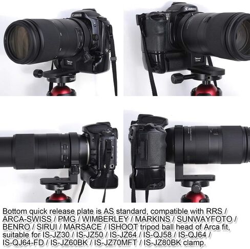 iShoot Lens Tripod Mount Ring for Tamron 100-400mm f/4.5-6.3 Di VC USD (A035), CNC Machined Lens Collar Support Bracket Holder, Bottom is ARCA-Swiss Fit Quick Release Plate for Tripod Ball Head in Saudi Arabia