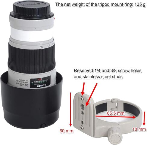 iShoot طوق عدسة معدني محسن ثلاثي القوائم ، لعدسة كانون EF 70-200mm f/4L (is/is II) USM ، Canon EF 400mm f/5.6 L USM ، عدسة Canon EF 80-200mm f/2.8L ، لوحة تحرير سريع in Saudi Arabia