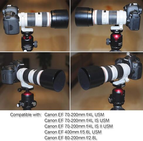 iShoot طوق عدسة معدني محسن ثلاثي القوائم ، لعدسة كانون EF 70-200mm f/4L (is/is II) USM ، Canon EF 400mm f/5.6 L USM ، عدسة Canon EF 80-200mm f/2.8L ، لوحة تحرير سريع in Saudi Arabia