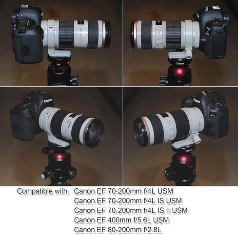 iShoot طوق عدسة معدني محسن ثلاثي القوائم ، لعدسة كانون EF 70-200mm f/4L (is/is II) USM ، Canon EF 400mm f/5.6 L USM ، عدسة Canon EF 80-200mm f/2.8L ، لوحة تحرير سريع in Saudi Arabia