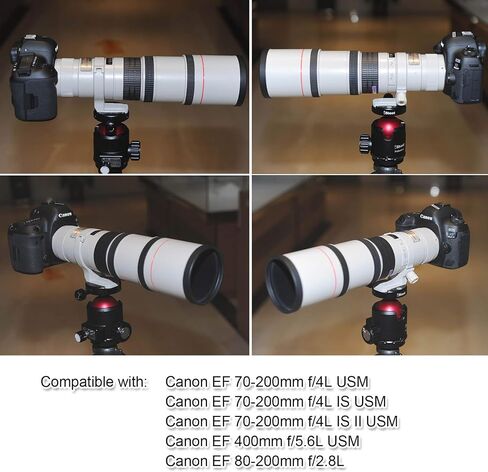 iShoot طوق عدسة معدني محسن ثلاثي القوائم ، لعدسة كانون EF 70-200mm f/4L (is/is II) USM ، Canon EF 400mm f/5.6 L USM ، عدسة Canon EF 80-200mm f/2.8L ، لوحة تحرير سريع in Saudi Arabia