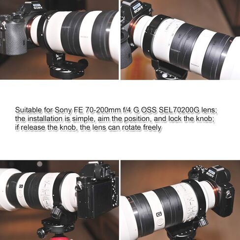 عدسة معدنية للكاميرا مع حامل ثلاثي للقدم من أجل Sony FE 70-200 مم f/4 G OSS عدسة SEL70200G، لوحة للفك السريع من ARCA السويسرية المدمجة مع فتحات برغي 1/4" و3/8" in Saudi Arabia