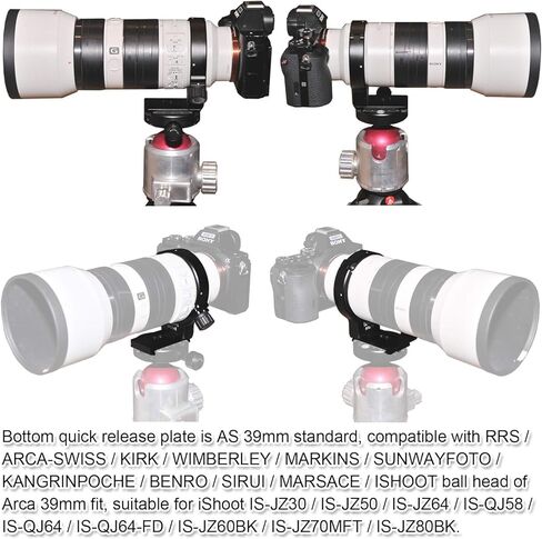 عدسة معدنية للكاميرا مع حامل ثلاثي للقدم من أجل Sony FE 70-200 مم f/4 G OSS عدسة SEL70200G، لوحة للفك السريع من ARCA السويسرية المدمجة مع فتحات برغي 1/4" و3/8" in Saudi Arabia