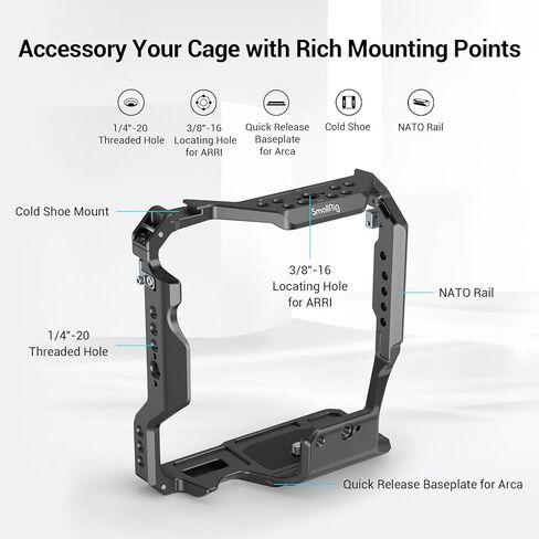 SmallRig Cage for Sony Alpha 7R V/Alpha 7 IV/Alpha 7S III/Alpha 7R IV/Alpha 1 with VG-C4EM Battery Grip - 3594 in Kuwait