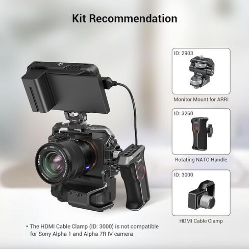 SmallRig Cage for Sony Alpha 7R V/Alpha 7 IV/Alpha 7S III/Alpha 7R IV/Alpha 1 with VG-C4EM Battery Grip - 3594 in Kuwait