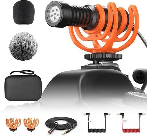 Camera Microphone, Shotgun Microphone Professional Super Cardioid Video Microphone with 10ft Extension Cable, Perfect for iPhone, Android Smartphones, Canon EOS, Nikon DSLR Cameras and Camcorders in Saudi Arabia