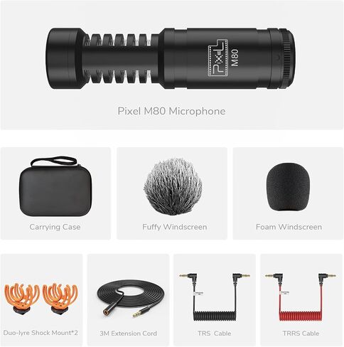 Camera Microphone, Shotgun Microphone Professional Super Cardioid Video Microphone with 10ft Extension Cable, Perfect for iPhone, Android Smartphones, Canon EOS, Nikon DSLR Cameras and Camcorders in Saudi Arabia