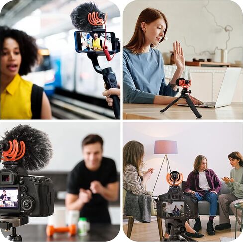 Camera Microphone, Shotgun Microphone Professional Super Cardioid Video Microphone with 10ft Extension Cable, Perfect for iPhone, Android Smartphones, Canon EOS, Nikon DSLR Cameras and Camcorders in Saudi Arabia