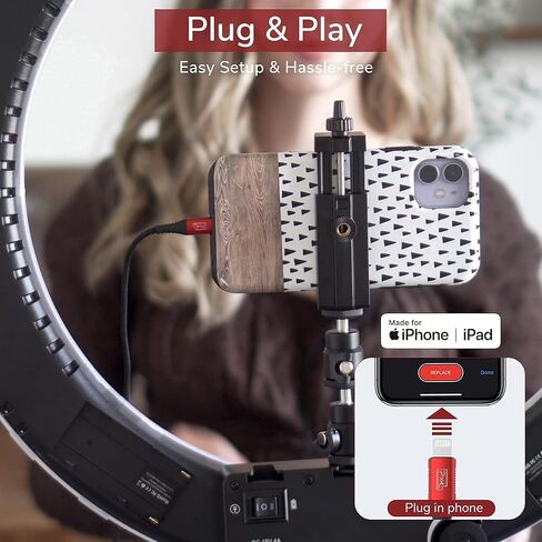 PIXEL Microphone for iPhone iPad(Apple MFi-Certified) from Mic for iPhone Live Streaming Vlogging | External Microphone for iPhone Video Recording, Compatible with Apple Lightning Devices (5ft) in Saudi Arabia