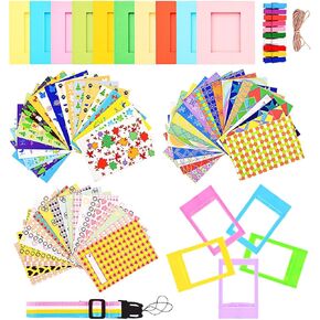 Sunmns Colorful Bundle Set Accessories Compatible with Fujifilm Instax Mini 13 12 11 9 8 90 70 Camera, Accessory Include Film Sticker, Desk Frames, Hanging Frame, Strap in Kuwait