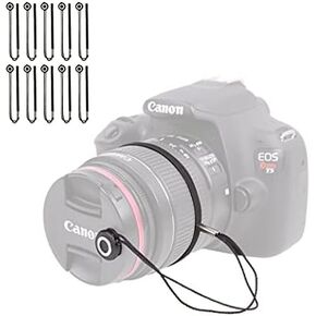 حامل غطاء عدسة الكاميرا Foto&Tech مع سلسلة مرنة مضادة للضياع. متوافق مع كاميرات Canon وNikon وSony وPanasonic وFujifilm وPentax وSigma DSLR وSLR Evil Mirrorless وكاميرات الفيديو (3 عبوات) in Kuwait
