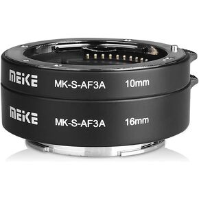 MEIKE MK-S-AF3B Plastic Auto Focus Macro Extension Tube Adapter Ring 10mm 16mm for Sony E-Mount FE-Mount Mirrorless Camera A7 A7M2 NEX3 MEX5 NEX6 NEX7 A5000 A6000 A6300 A6500 A9 etc in Saudi Arabia