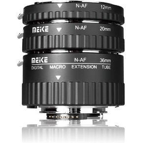 MEIKE N-AF1-A Macro Electronic Mount Auto Foucs Macro Metal Extension Tube Adapter for Nikon DSLR Camera D80 D90 D300 D300SD800 D3100 D3200 D5000 D5100 D5200 D7000 D7100 etc in Kuwait