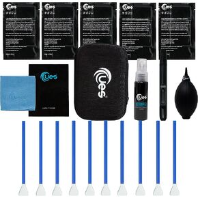 UES 21-in-1 Professional Full Frame Camera Cleaning Kit with a Travel Case | Lens & Sensor Cleaner, Air Blower, Lens Cleaning Pen, Microfiber Lens & Screen Cloth & Tissue, 10 Full Frame 24mm Swabs in Saudi Arabia
