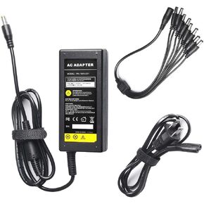 DC 12V 5A Power Supply Adapter with 8 Splitter Power Cable for Security Camera CCTV DVR Surveillance System LED Power Transformers-Fits Analog/AHD DVR/Camera in Kuwait