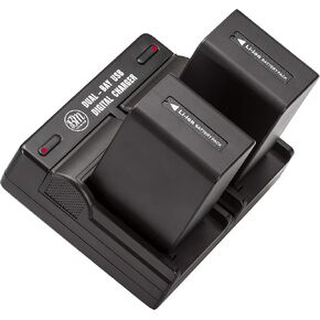 BM Premium 2 NP-FV100A High Capacity Batteries and Dual Bay Charger for Sony FDR-AX30 FDR-AX33 AX53 FDR-AX700 FDR-AX100 FDR-AX35 HXR-MC50 HXR-MC88 HX-RNX80 PXW-Z90V NEX-VG20 VG30 NEX-VG900 Camcorders in Saudi Arabia