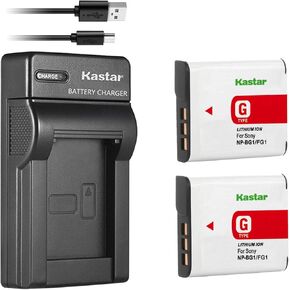 كاستار بطارية X2 + شاحن USB نحيف لبطارية سوني NP-BG1 NP-FG1 سوني سايبرشوت DSC-HX5V، DSC-HX9V، DSC-W30، DSC-W35، DSC-W50، DSC-W55، DSC-W70، DSC-W80، DSC-W290، DSC-H10، H20، H50، H55، H70، H90 in Kuwait