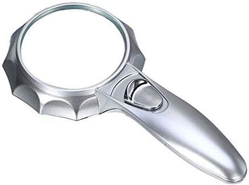 عدسة مكبرة مع ضوء 75 مم عالي الدقة ومكبر قراءة محمول 4X مجهر، سهلة الحمل وصناعة متقنة ويد مريحة in Kuwait