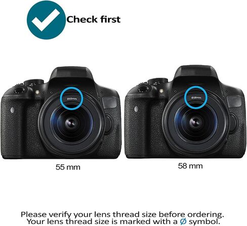 55 مم و58 مم غطاء عدسة زهرة التوليب الرقمية لنيكون D3500، D5600، D3400 DSLR كاميرا نيكون 18-55 مم f/3.5-5.6G VR AF-P DX ونيكون 70-300 مم f/4.5-6.3G ED in Saudi Arabia