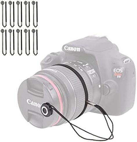 Foto&Tech Camera Lens Cap Leash with Elastic String, Compatible with Universal DSLR SLR Evil Mirrorless Cameras Video (x3) in Saudi Arabia