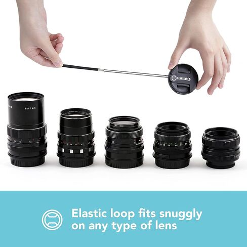 Foto&Tech Camera Lens Cap Leash with Elastic String, Compatible with Universal DSLR SLR Evil Mirrorless Cameras Video (x3) in Saudi Arabia