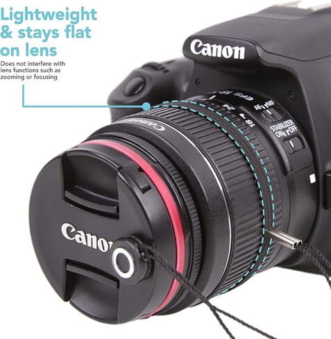 Foto&Tech Camera Lens Cap Leash with Elastic String, Compatible with Universal DSLR SLR Evil Mirrorless Cameras Video (x3) in Saudi Arabia