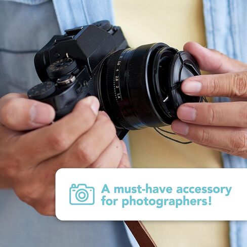 Foto&Tech Camera Lens Cap Leash with Elastic String, Compatible with Universal DSLR SLR Evil Mirrorless Cameras Video (x3) in Saudi Arabia